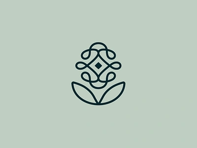 Green Flower Logo abstract logo dark green flower flower logo flower symbol green green flower green logo green plant leaf leaf logo light green logo minimal minimal brand minimal flower minimal logo petal plant plant logo