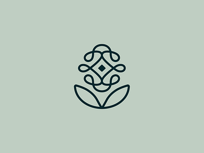 Green Flower Logo abstract logo dark green flower flower logo flower symbol green green flower green logo green plant leaf leaf logo light green logo minimal minimal brand minimal flower minimal logo petal plant plant logo