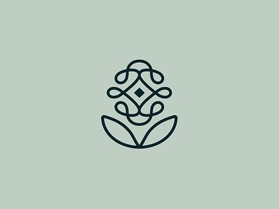 Green Flower Logo abstract logo dark green flower flower logo flower symbol green green flower green logo green plant leaf leaf logo light green logo minimal minimal brand minimal flower minimal logo petal plant plant logo