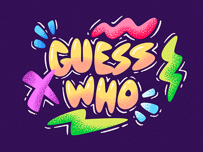 Guess Who Title Lettering illustration kids lettering shading title type typography