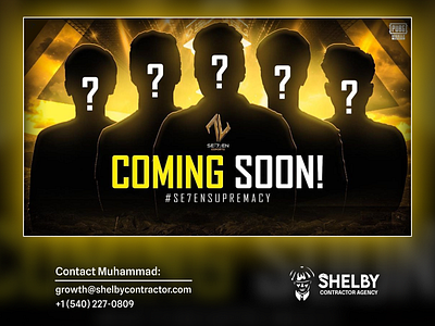 Se7en Esports Roster Coming Soon Poster adobe ai branding esports gaming gfx graphic design logo photoshop poster