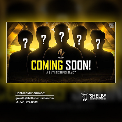 Se7en Esports Roster Coming Soon Poster adobe ai branding esports gaming gfx graphic design logo photoshop poster