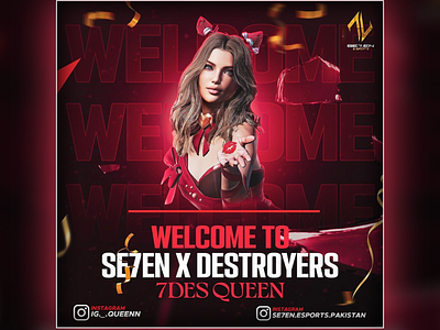 Welcome Poster for Team Member for Se7en Esports adobe branding esports gaming graphic design logo mobile photoshop poster pubg