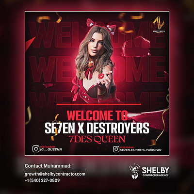 Welcome Poster for Team Member for Se7en Esports adobe branding esports gaming graphic design logo mobile photoshop poster pubg