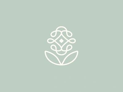 Minimal Flower Logo on Light Green brand brand identity branding calm calming flower logo green health health care illustrated logo light green logo logo design mindfulness minimal logo plant plant logo simple logo