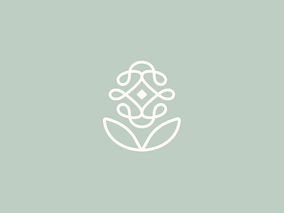 Minimal Flower Logo on Light Green brand brand identity branding calm calming flower logo green health health care illustrated logo light green logo logo design mindfulness minimal logo plant plant logo simple logo