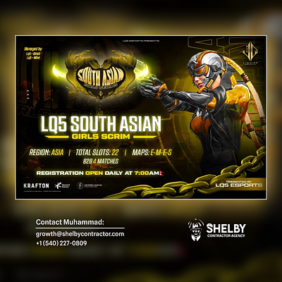 South Asia Girls Scrims Poster for Liquid 5 Esports branding design esports gaming graphic design illustration logo photoshop poster