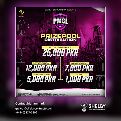 PMGL S2 PUBGM Tournament Posters for Se7en Esports branding canada design esports gaming graphic design illustration logo photoshop poster pubg pubgm united states