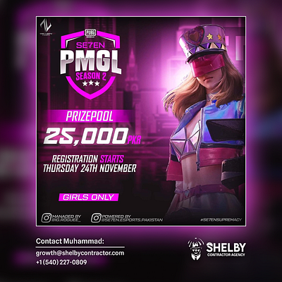 PMGL S2 PUBGM Tournament Posters for Se7en Esports branding canada design esports gaming graphic design illustration logo photoshop poster pubg pubgm united states