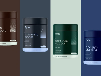 Fybe / Brand Identity / Package Design bio bottle brand brand identity branding design health healthcare logo designer mushroom mushrooms organic package packaging pill science supplement supplements ukraine visual identity