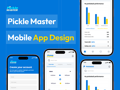 Pickleball App UI Design app design app ui figma minimal design mobile app modern design pickleball app picklemaster app ui uiux design user experience user interface ux