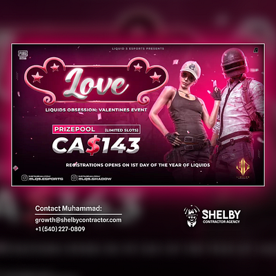 PUBGM Love Event Tournament Posters for Se7en Esports branding design esports gaming graphic design illustration logo photoshop poster