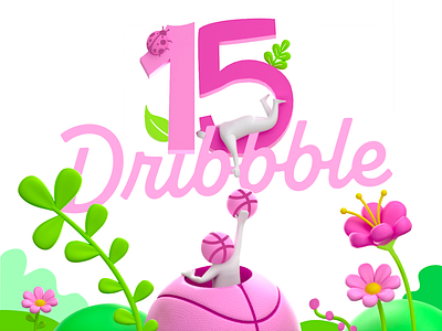 Happy 15th Anniversary!🏀 15thanniversary 3d 3dart 3dmodel blender branding design dribbblewarmup graphicdesign illustration weeklywarmup