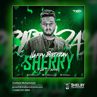 Birthday Poster for T20 & Pyro Esports branding design esports gaming graphic design illustration logo photoshop poster