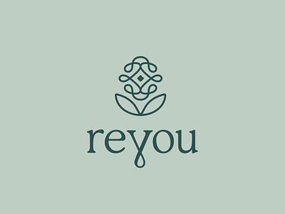 Simple Logo for Reyou Mindfulness Retreat abstract abstract logo branding dark green design flower flower logo graphic design green light green logo logo design lotus lotus logo minimal simple simple logo yoga yoga logo yoga pose