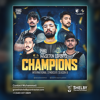 Champions Poster for 141xSe7en Esports branding design esports gaming graphic design illustration logo photoshop poster