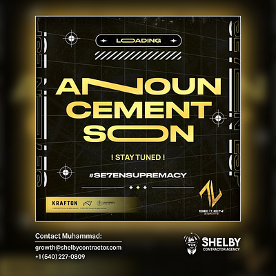 Announcement Soon Poster for Se7en Esports branding design esports gaming graphic design illustration logo photoshop poster