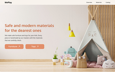 Furniture and toys webdesign baby furniture graphic design hero section landing page minimalistic toys ui web webdesign