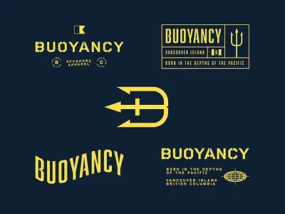 Buoyancy Logos and Typography Lockups apparel branding diving fishing fonts icon identity logo ocean sea surfing vector water