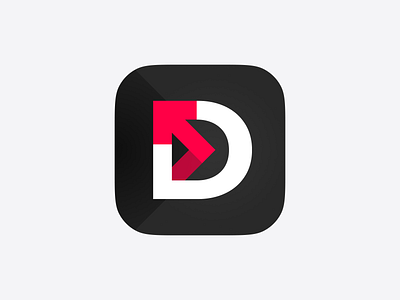 iDter app icon android arrow branding d deter icon icons ios logo metaphor pictogram product product design red white