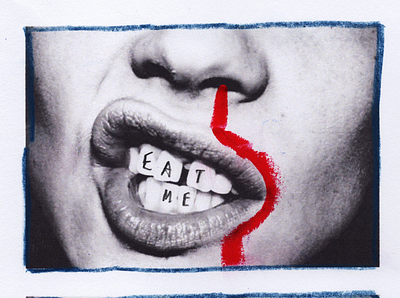 EAT_ME.gif animation collage doodle gif illustration motion vintage