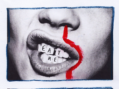 EAT_ME.gif animation collage doodle gif illustration motion vintage