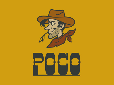 Poco's Alternative Lockup arkansas brand branding cowboy cowpoke flat hunter oden illustration lettering lockup mascot typography vintage
