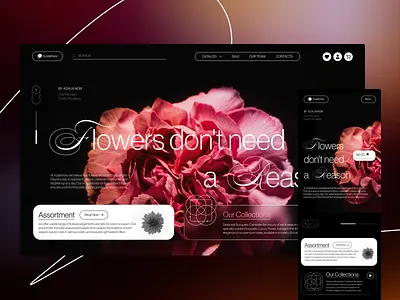 Flower Company Ecommerce Website design ecommerce flower online shop flower shop flowers front and development inspiration landing mobile online shop startup ui ux web design web development website