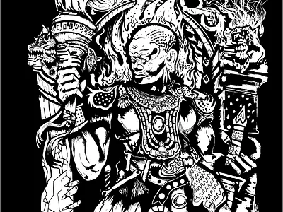 Dvalpraya - Temple Guardian. branding design graphic design ill illustration typography vector