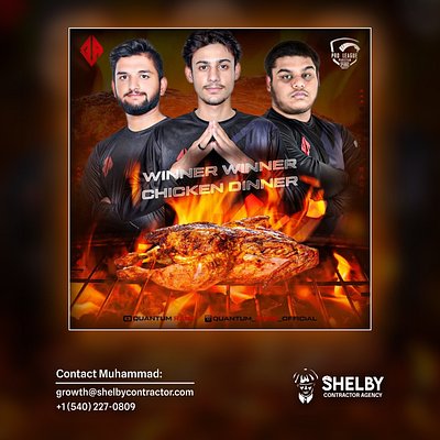 Winner Winner Chicken Dinner PMPL Poster for Quantum Rage branding design esports gaming graphic design illustration logo photoshop poster