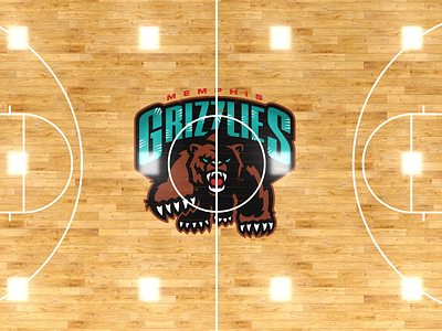 Grizzlies Redesign Court Application branding court design graphic design illustration logo memphis sports sports logo sportsbranding vector