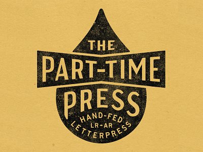 The Part-Time Press | Letterpress Logo arkansas branding design flat hunter oden ink ink drop lettering letterpress lockup vintage