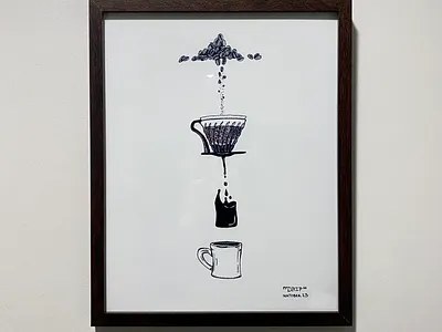 “DRIP” Art Print, Inktober 2023 coffee coffee design coffee shop framed art house decor merchandise print traditional art wall decoration