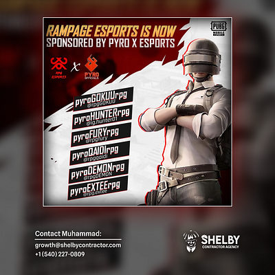 Sponsored Lineup Poster for Pyro Esports branding design esports gaming graphic design illustration logo photoshop poster