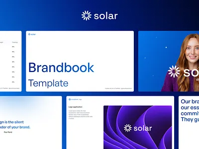 FREE - Solar Brandbook Template brand brand book brand template branding branding book branding guideline deck figma figma source file free logo logo template mockup presentation template