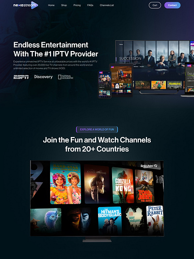 NexaStream: Endless Entertainment with the #1 IPTV Provider branding design ui ux web design