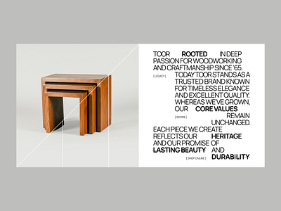 TOOR Brand Concept branding furniture homepage intro minimal screen splash ui