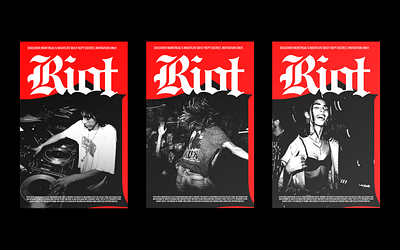 Riot Nightclub - Poster Set branding graphic design logo poster