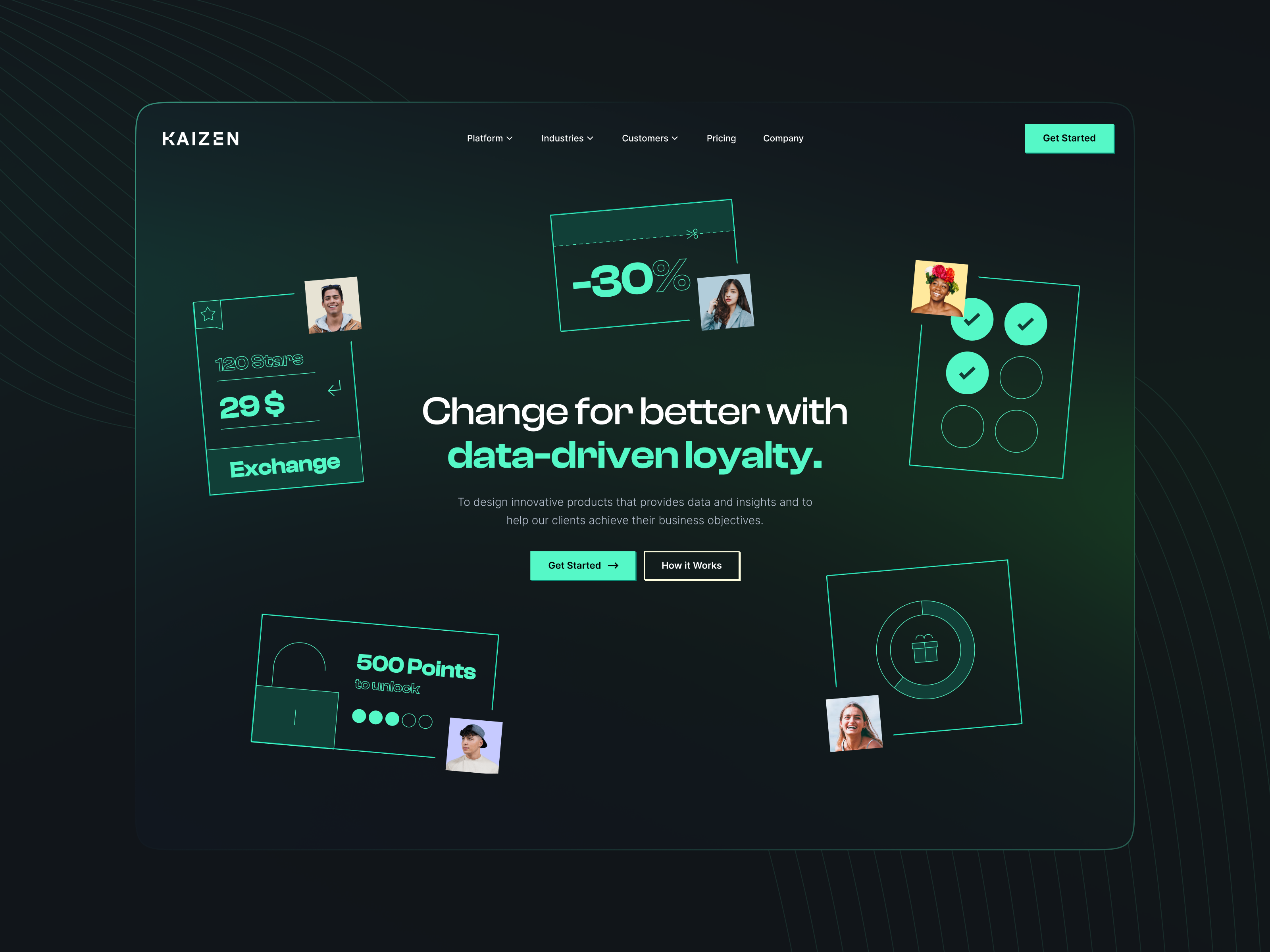 KAIZEN - Homepage 2024 hero hero image home homepage kaizen landing loyalty trend ui uiux ux web design website