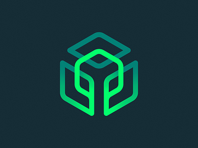 Tree + Cube + Wires Logo Concept blockchain branding design gradient icon identity lettering logo