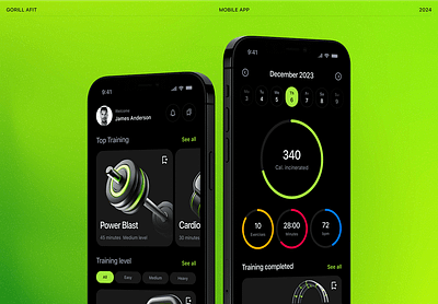 "GorillaFit" Fitness Mobile App, Have a Look! branding design fitness graphic design logo mobile app motion graphics ui ux