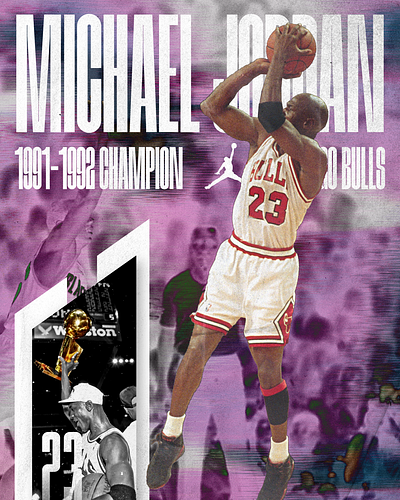 91-92: The Shrug 1991 1992 91 92 basketball blending bucket bulls champion chicago design jordan league michael nba net overlay poster print sport