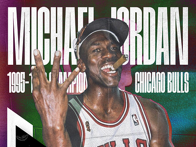 95-96: The Return 95 96 bucket bulls champion championship chicago chicago bulls design jordan league michael mj nba net overlay poster red sport white