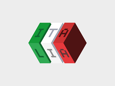 ITALIA 3d adobe illustratoe flag of italy illustrator isometric isometric design isometry italia italian flag italy italy flag