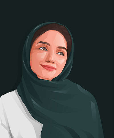 Portrait illustration 2d adobeillustrator graphic design hijab hijabfashion illustration vector vectorillustration