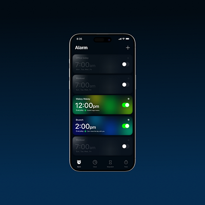 Alarm App UI 3d animation graphic design motion graphics ui