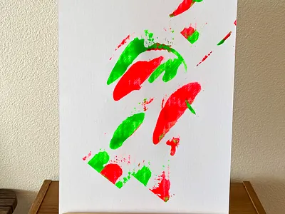 Red.green abstract art contemporary design illustration minimal