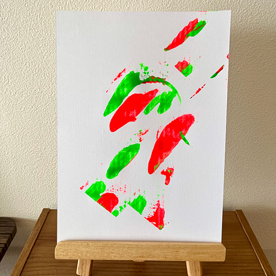 Red.green abstract art contemporary design illustration minimal