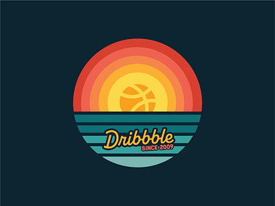 Dribbble 15th Anniversary anniversary design dribbble graphic design icon logo ocean sunset