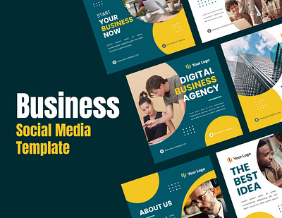 Business Social Media Feed agency branding business creative display feed graphic design instagram layout social media template vector